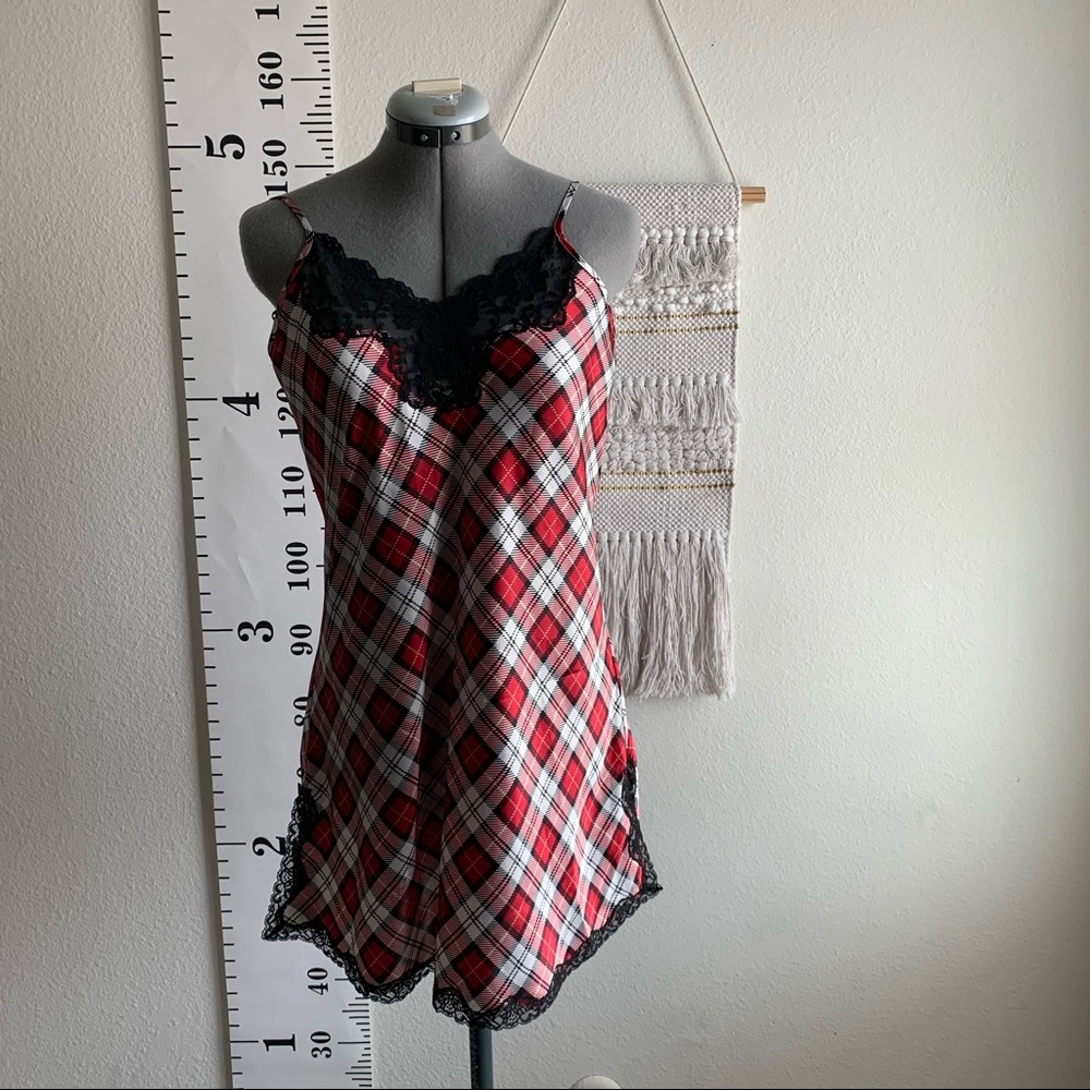 Vintage 90s plaid slip dress